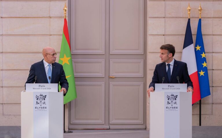 ماكرون: نعمل على تعزيز شراكتنا مع موريتانيا فى معالجة تداعيات عدم الاستقرار الإقليمي
